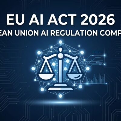 EU AI Act August 2026 compliance guide for developers showing EU regulation scales and neural network