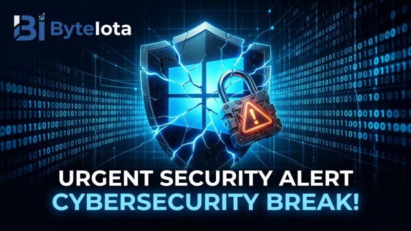 Windows shield cracked with warning symbols representing CVE-2026-45657 and CVE-2026-47291 wormable RCE vulnerabilities
