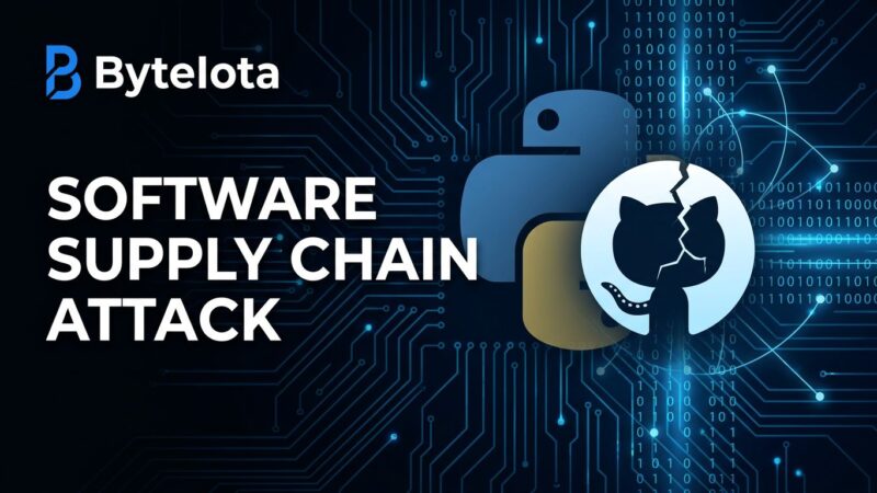 Cybersecurity illustration showing GlassWorm ForceMemo supply chain attack targeting Python repositories on GitHub