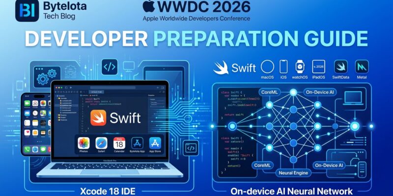 WWDC 2026 developer preparation guide featuring Swift, Xcode 18, and Apple Intelligence APIs