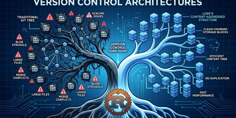 Epic Games Lore VCS: binary-first version control with chunked storage challenging Git LFS and Perforce