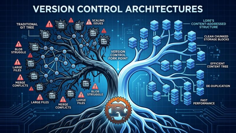 Epic Games Lore VCS: binary-first version control with chunked storage challenging Git LFS and Perforce