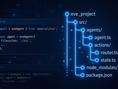 Vercel eve agent framework showing filesystem-first directory structure for TypeScript AI agents
