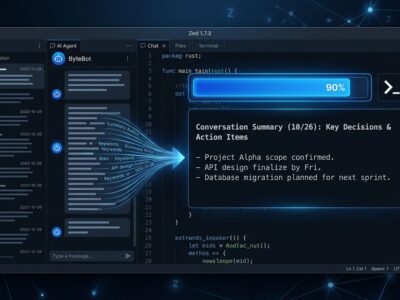 Zed editor 1.7.2 agent auto-compaction interface showing context window management