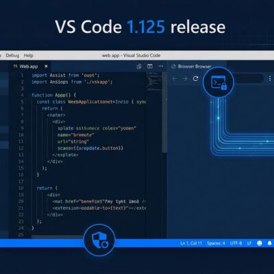 VS Code 1.125 integrated browser with remote SSH proxy and extension update security shield