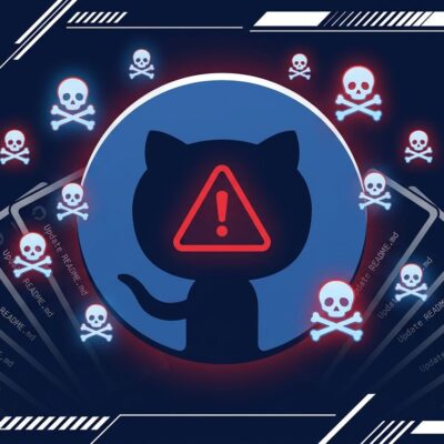 GitHub malicious repository attack visualization showing cloned repos distributing SmartLoader and StealC trojans