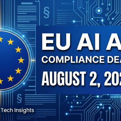 EU AI Act August 2, 2026 compliance deadline checklist for developers - countdown clock with EU stars and circuit board
