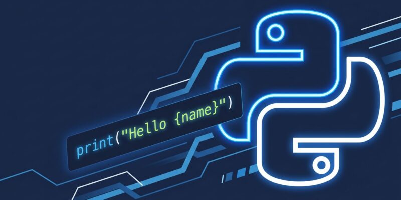 Python 3.14 t-strings tutorial - Template object syntax with code example on dark blue background