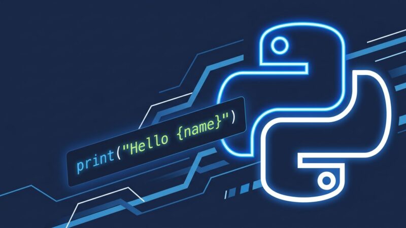 Python 3.14 t-strings tutorial - Template object syntax with code example on dark blue background