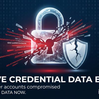 Digital lock shattering with streams of data representing massive credential breach