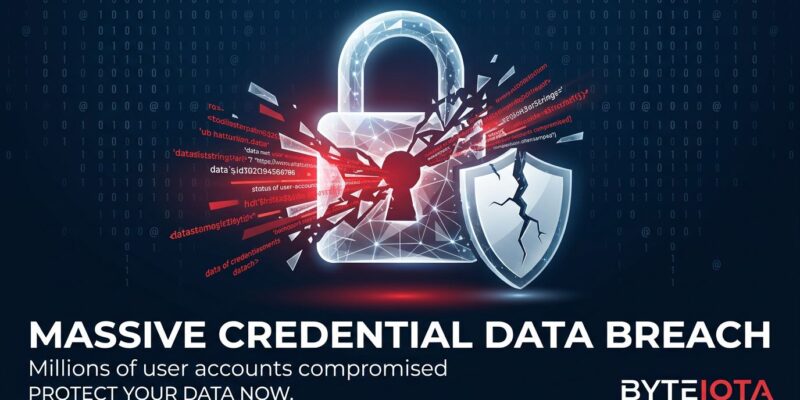 Digital lock shattering with streams of data representing massive credential breach