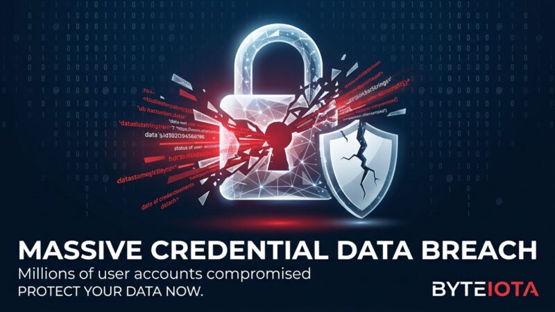 Digital lock shattering with streams of data representing massive credential breach