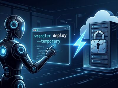 AI agent deploying to Cloudflare Workers using wrangler deploy --temporary flag, bypassing OAuth authentication