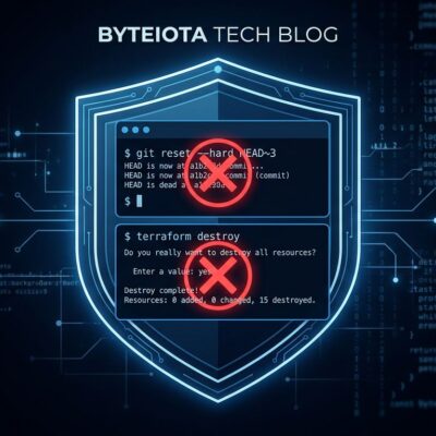 Terminal interface showing blocked destructive commands in Claude Code auto mode with shield protection icon