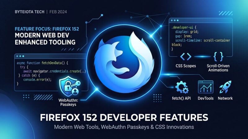Firefox 152 web platform APIs - CookieStore, Custom Highlight, field-sizing, WebAuthn
