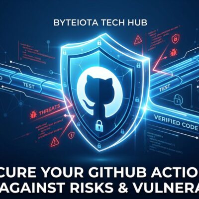 GitHub Actions security shield blocking untrusted workflow triggers - CI/CD pipeline protection