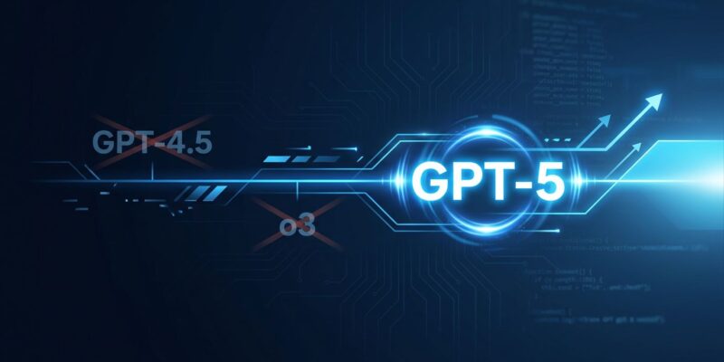 Timeline graphic showing OpenAI model retirements in 2026, with GPT-4.5 and o3 being retired and replaced by GPT-5 family models