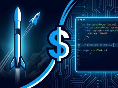 SpaceX rocket and AI code editor representing the 0 billion Cursor acquisition