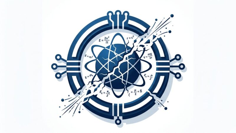 Fractured quantum circuit symbol representing Microsoft Majorana 2 breakthrough and scientific controversy