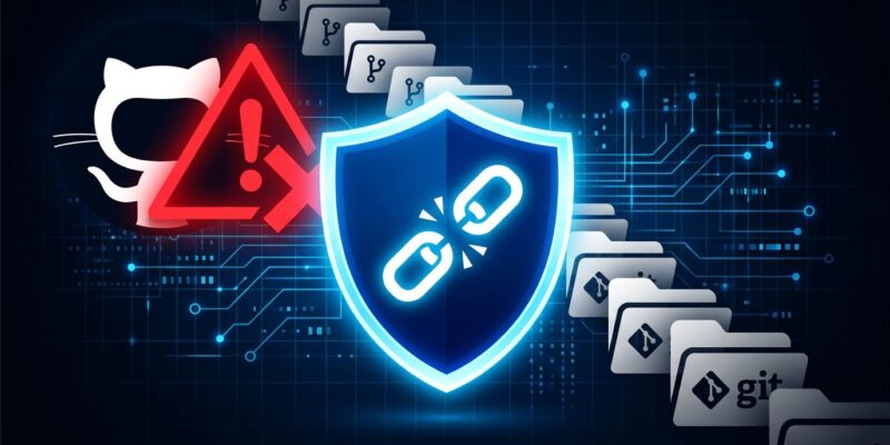 Malicious GitHub repository clone attack targeting AI coding agents — cybersecurity warning illustration