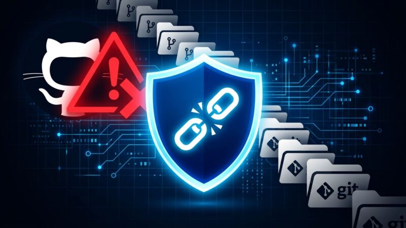 Malicious GitHub repository clone attack targeting AI coding agents — cybersecurity warning illustration