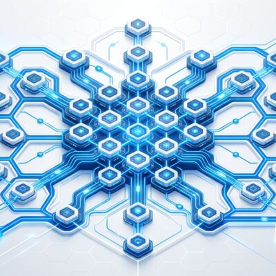 Abstract visualization of parallel cloud computing nodes for AI coding agents