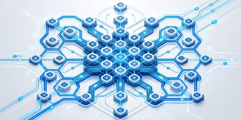 Abstract visualization of parallel cloud computing nodes for AI coding agents