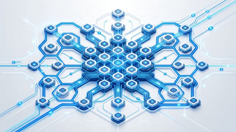 Abstract visualization of parallel cloud computing nodes for AI coding agents