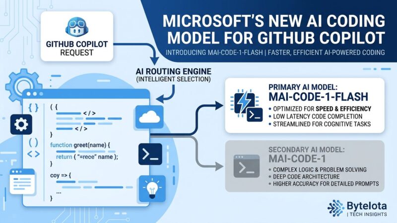 MAI-Code-1-Flash Microsoft coding model available across all GitHub Copilot surfaces including VS Code, JetBrains, and CLI