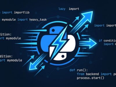 Python 3.15 lazy imports PEP 810 featured image showing fast module loading with blue and white design