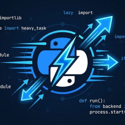 Python 3.15 lazy imports PEP 810 featured image showing fast module loading with blue and white design