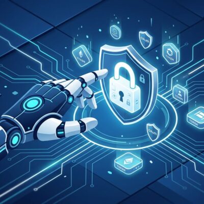 AI agent with authorization locks and OAuth shields representing production security