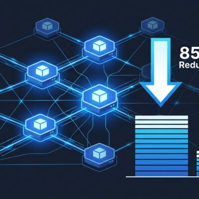 Linkerd 2.20 Kubernetes service mesh network diagram showing 85% control plane memory reduction with interconnected microservice nodes