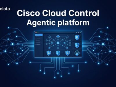 Cisco Cloud Control agentic platform showing AI agents managing enterprise IT infrastructure with MCP integration and unified network topology