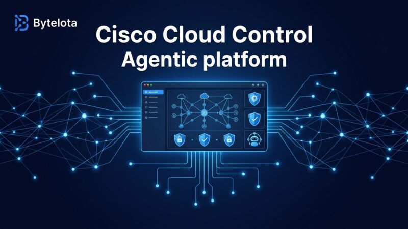 Cisco Cloud Control agentic platform showing AI agents managing enterprise IT infrastructure with MCP integration and unified network topology