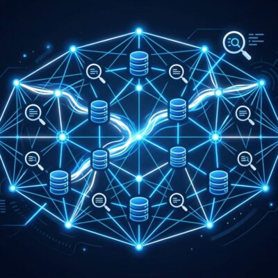 Valkey 9.1 distributed cache cluster with hybrid search capabilities showing interconnected nodes and data streams