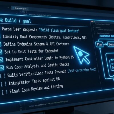 Grok Build slash goal autonomous execution mode terminal interface with task checklist