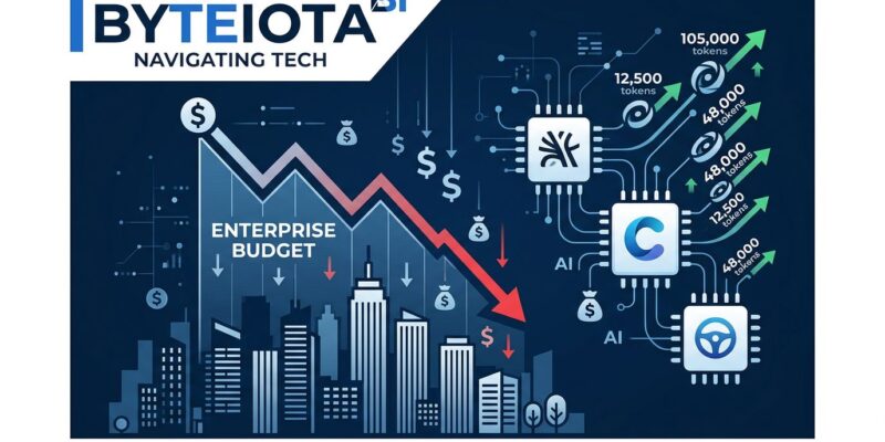 Enterprise budget graph showing AI coding tool costs spiraling out of control as Microsoft drops Claude Code for 5000 engineers
