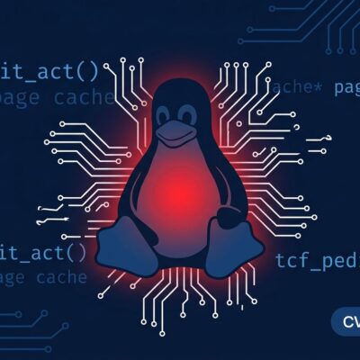 Linux kernel pedit COW vulnerability CVE-2026-46331 diagram showing page cache poisoning exploit path
