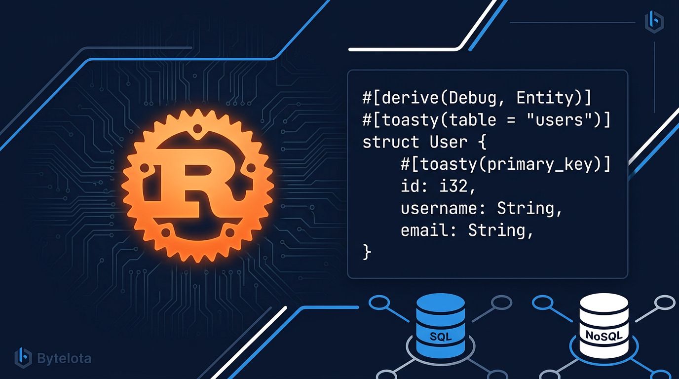 Toasty: The Rust ORM That Fixes the Three-Schema Problem | byteiota