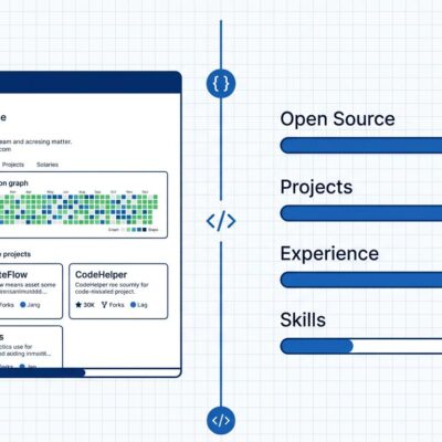 HackerRank ATS scoring rubric dashboard showing four categories: Open Source 35 points, Projects 30 points, Experience 25 points, Technical Skills 10 points