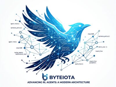 Ornith 1.0 open-source coding AI model with self-scaffolding RL training, bird symbol with code graph nodes
