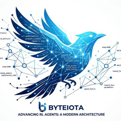 Ornith 1.0 open-source coding AI model with self-scaffolding RL training, bird symbol with code graph nodes