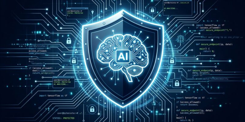 AI-powered cybersecurity shield representing OpenAI GPT-5.5-Cyber auditing open source projects