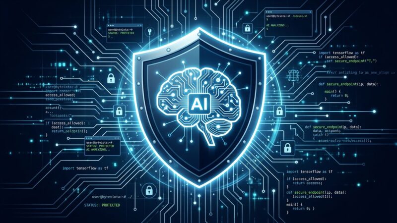 AI-powered cybersecurity shield representing OpenAI GPT-5.5-Cyber auditing open source projects