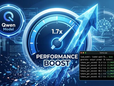 Speed performance chart showing Qwen3.6 27B token generation improvement with MTP enabled in llama.cpp