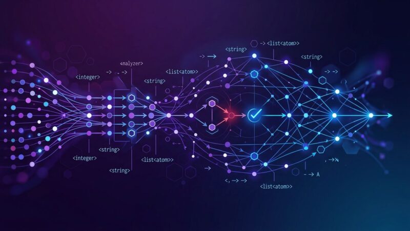 Elixir 1.20 gradual type system visualization with abstract nodes and type inference arrows