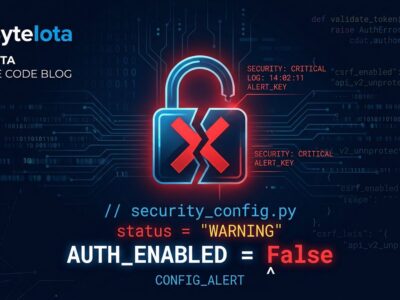 PraisonAI CVE-2026-44338 authentication bypass vulnerability - broken padlock with AUTH_ENABLED False code