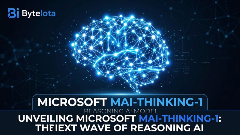 Microsoft MAI-Thinking-1 reasoning model neural network visualization with blue and white nodes on dark background
