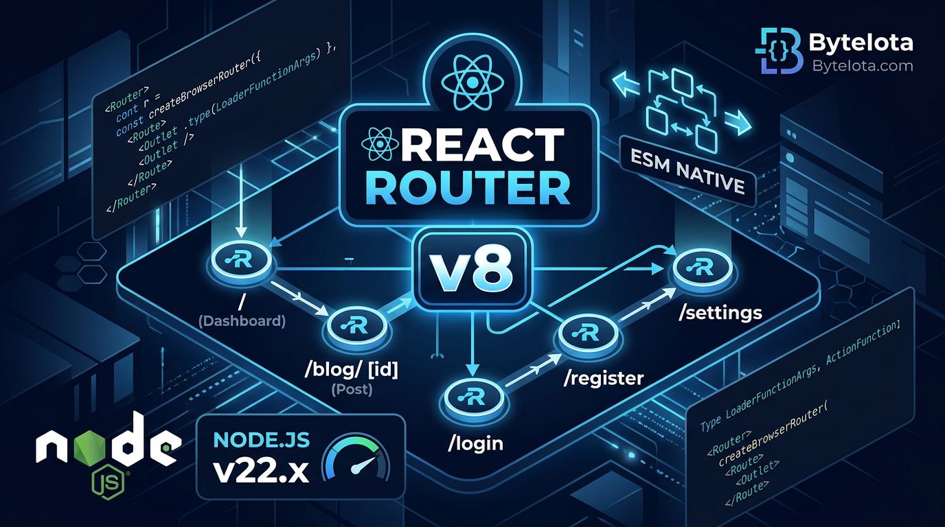 React Router v8: ESM-Only, Middleware On, Node 22 Now | byteiota